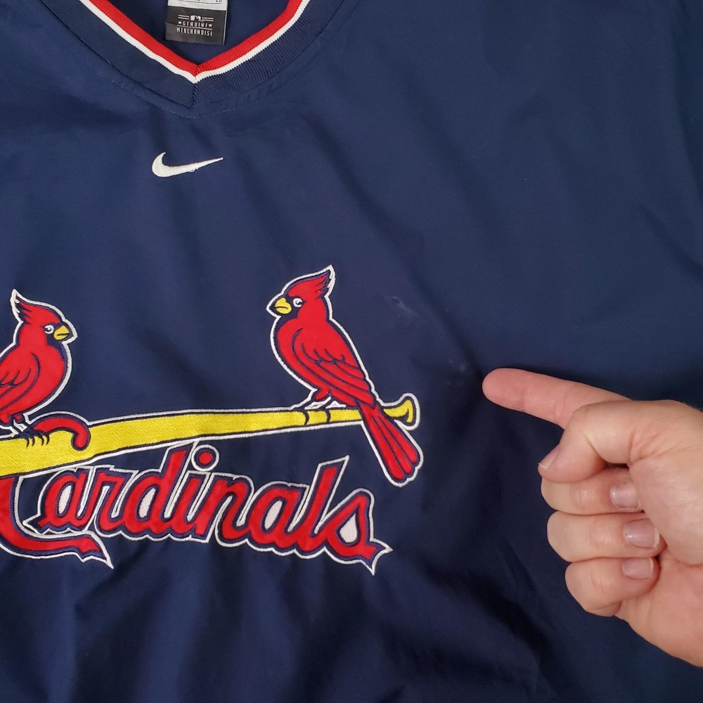 St Louis Cardinals Jacket Mens XL Blue MLB Baseball Nike Pullover Windbreaker - Picture 4 of 15